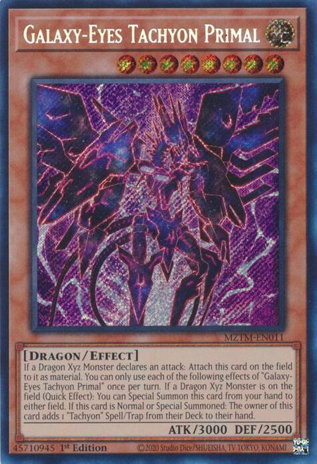 Galaxy-Eyes Tachyon Primal - Maze of the Master YuGiOh trading card