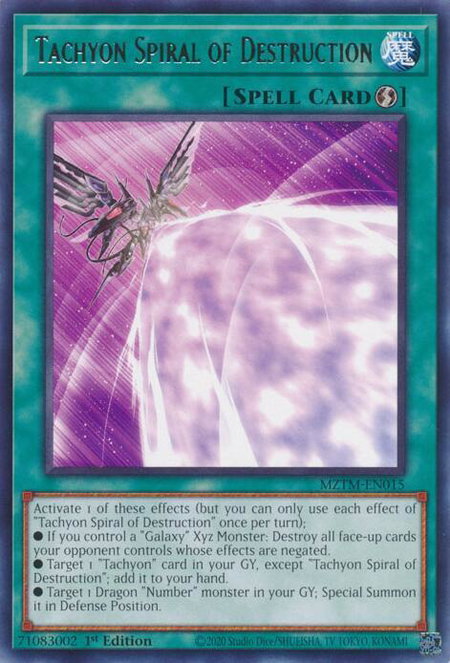 Tachyon Spiral of Destruction - Maze of the Master YuGiOh trading card