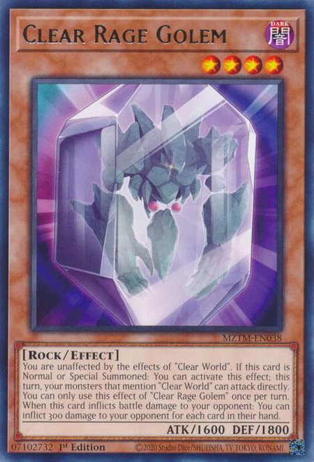Clear Rage Golem - Maze of the Master YuGiOh trading card