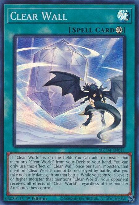 Clear Wall - Maze of the Master YuGiOh trading card