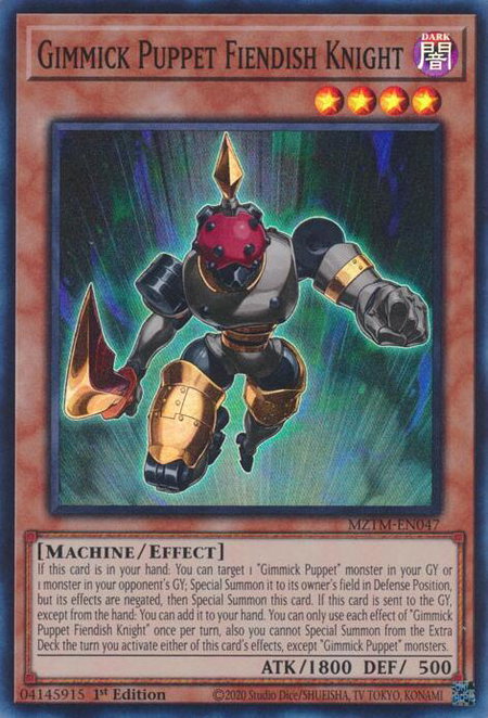 Gimmick Puppet Fiendish Knight - Maze of the Master YuGiOh trading card