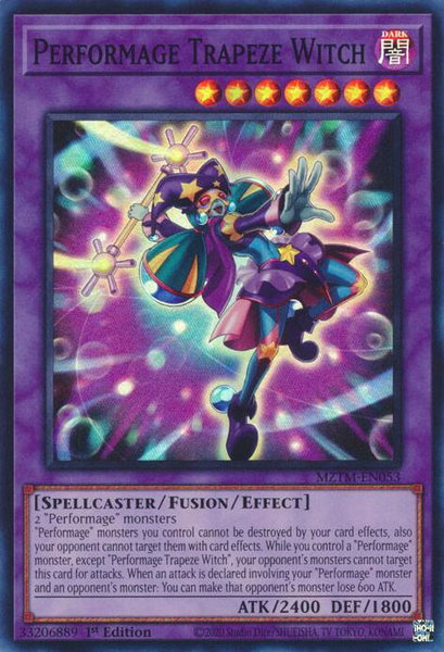 Performage Trapeze Witch - Maze of the Master YuGiOh trading card