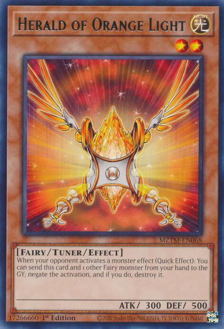 Herald of Orange Light - Maze of the Master YuGiOh trading card