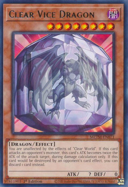 Clear Vice Dragon - Maze of the Master YuGiOh trading card