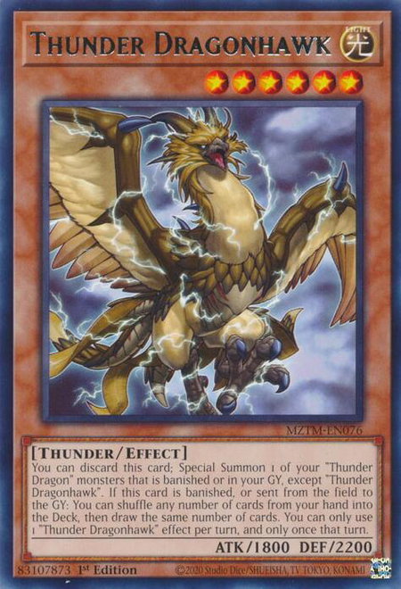 Thunder Dragonhawk - Maze of the Master YuGiOh trading card