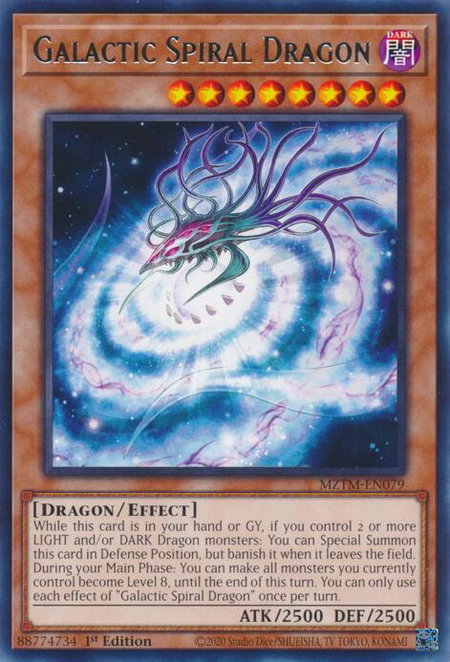 Galactic Spiral Dragon - Maze of the Master YuGiOh trading card