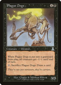 Plague Dogs - Urza's Destiny (UDS) #66 - Uncommon Magic: The Gathering Trading Card