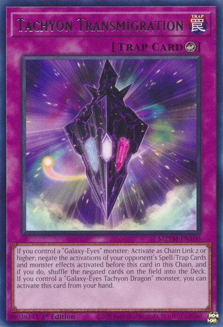 Tachyon Transmigration - Maze of the Master YuGiOh trading card