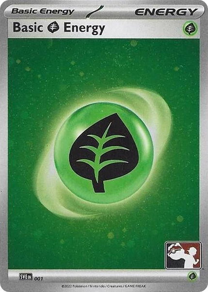 Basic Grass Energy - 001 (Cosmos Holo) trading card from Prize Pack Series Cards Basic Grass Energy - 001 (Cosmos Holo) - Prize Pack Series Cards Pokémon trading card