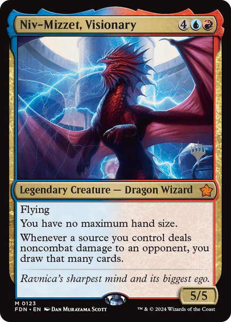 Niv-Mizzet, Visionary trading card from Promo Pack: Duskmourn: House of Horror Niv-Mizzet, Visionary - Promo Pack: Duskmourn: House of Horror Magic: The Gathering trading card