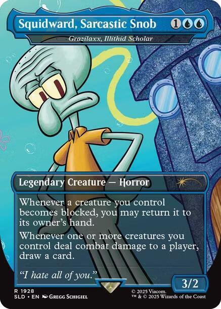 Squidward, Sarcastic Snob - Grazilaxx, Illithid Scholar - Secret Lair Drop Series Magic: The Gathering trading card