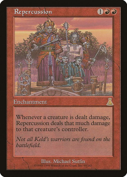 Repercussion trading card from Urza's Destiny Repercussion - Urza's Destiny Magic: The Gathering trading card