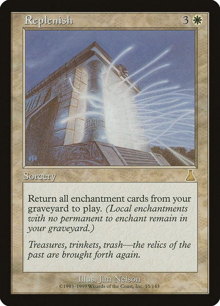 Replenish trading card from Urza's Destiny Replenish - Urza's Destiny Magic: The Gathering trading card