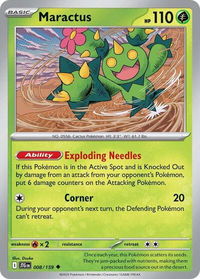 Maractus - 008/159 - SV09: Journey Together (JTG) #008/159 - Uncommon Pokémon Trading Card