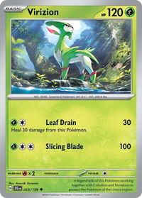 Virizion - SV09: Journey Together (JTG) #015/159 - Uncommon Pokémon Trading Card