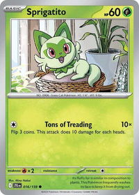 Sprigatito - SV09: Journey Together (JTG) #016/159 - Common Pokémon Trading Card