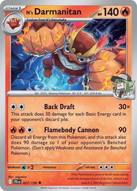 N's Darmanitan - 027/159 - SV09: Journey Together (JTG) #027/159 - Uncommon Pokémon Trading Card