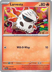 Larvesta - SV09: Journey Together (JTG) #028/159 - Common Pokémon Trading Card