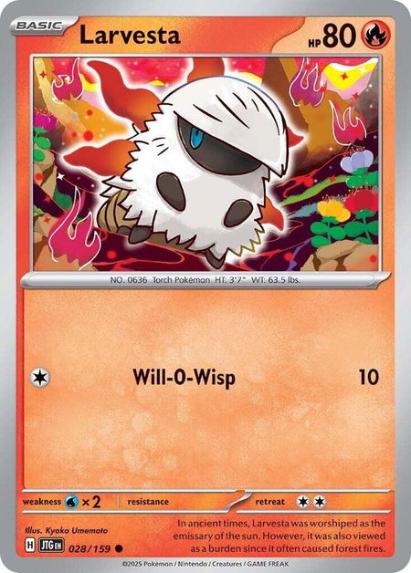 Larvesta - SV09: Journey Together Pokémon trading card