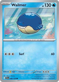 Wailmer - SV09: Journey Together (JTG) #040/159 - Common Pokémon Trading Card