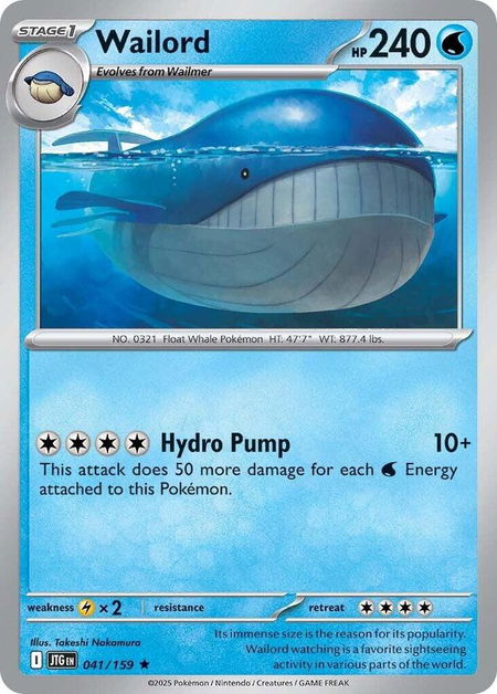 Wailord - 041/159 - SV09: Journey Together Pokémon trading card