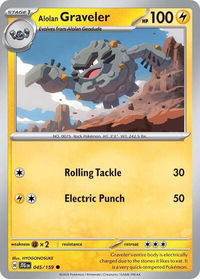 Alolan Graveler - SV09: Journey Together (JTG) #045/159 - Common Pokémon Trading Card