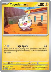 Togedemaru - SV09: Journey Together (JTG) #050/159 - Common Pokémon Trading Card