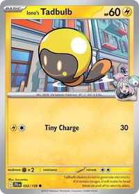 Iono's Tadbulb - SV09: Journey Together (JTG) #052/159 - Common Pokémon Trading Card