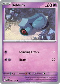 Beldum - SV09: Journey Together (JTG) #061/159 - Common Pokémon Trading Card