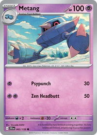 Metang - SV09: Journey Together (JTG) #062/159 - Common Pokémon Trading Card