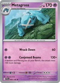 Metagross - SV09: Journey Together (JTG) #063/159 - Rare Pokémon Trading Card