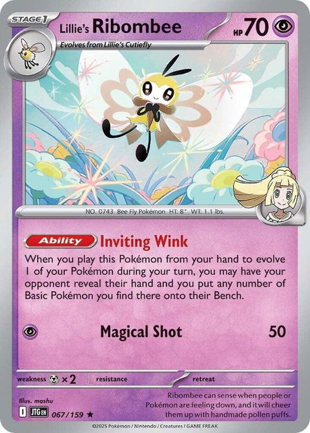Lillie's Ribombee - 067/159 - SV09: Journey Together Pokémon trading card