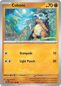 Cubone - SV09: Journey Together (JTG) #076/159 - Common Pokémon Trading Card