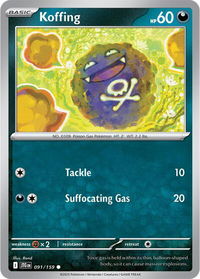 Koffing - SV09: Journey Together (JTG) #091/159 - Common Pokémon Trading Card