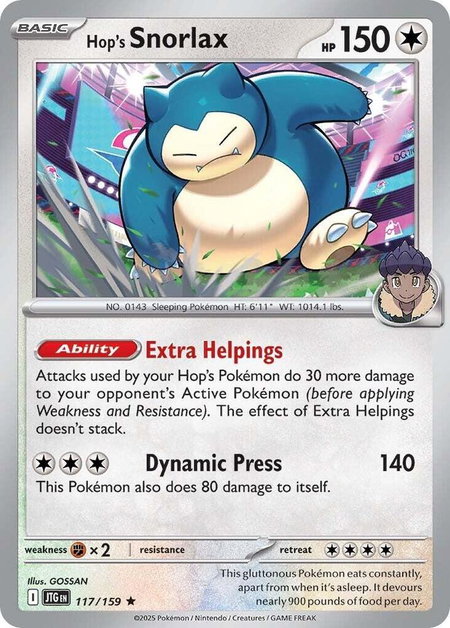 Hop's Snorlax - SV09: Journey Together Pokémon trading card
