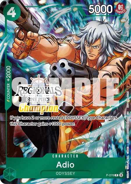 Adio (Online Regional Champion Card Set 2025 Vol.1) - One Piece Promotion Cards One Piece trading card