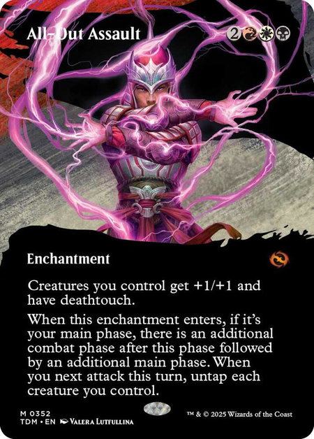 All-Out Assault (Borderless) - Tarkir: Dragonstorm Magic: The Gathering trading card