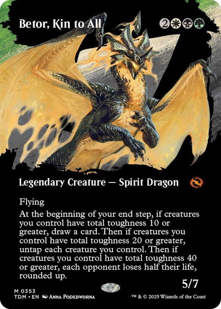 Betor, Kin to All (Borderless) - Tarkir: Dragonstorm Magic: The Gathering trading card