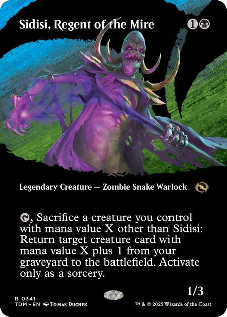 Sidisi, Regent of the Mire (Borderless) - Tarkir: Dragonstorm Magic: The Gathering trading card