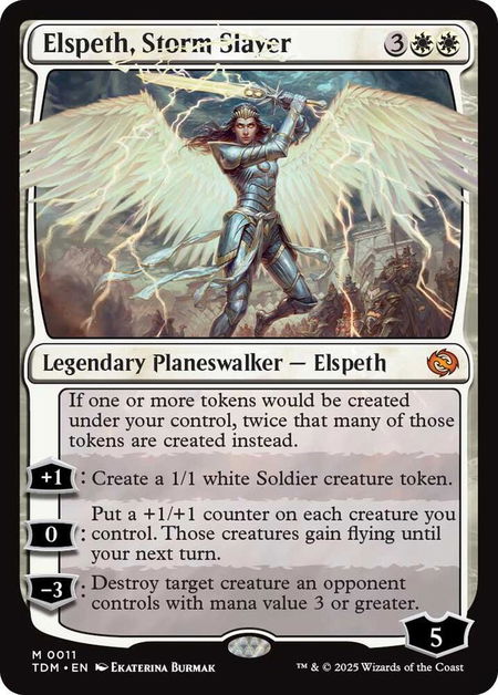 Elspeth, Storm Slayer - Tarkir: Dragonstorm Magic: The Gathering trading card