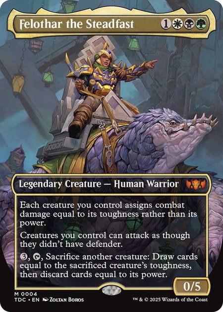 Felothar the Steadfast (Borderless) - Commander: Tarkir: Dragonstorm Magic: The Gathering trading card