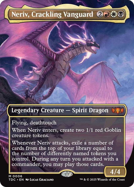 Neriv, Crackling Vanguard (Borderless) - Commander: Tarkir: Dragonstorm Magic: The Gathering trading card