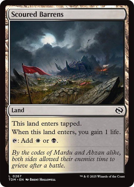 Scoured Barrens - Tarkir: Dragonstorm Magic: The Gathering trading card