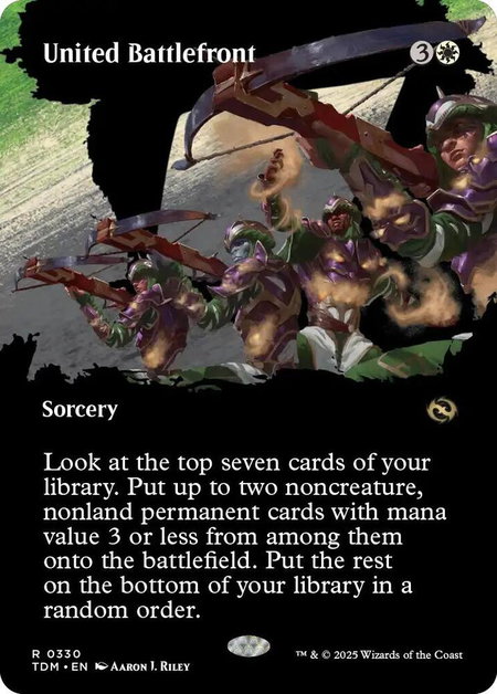 United Battlefront (Borderless) - Tarkir: Dragonstorm Magic: The Gathering trading card