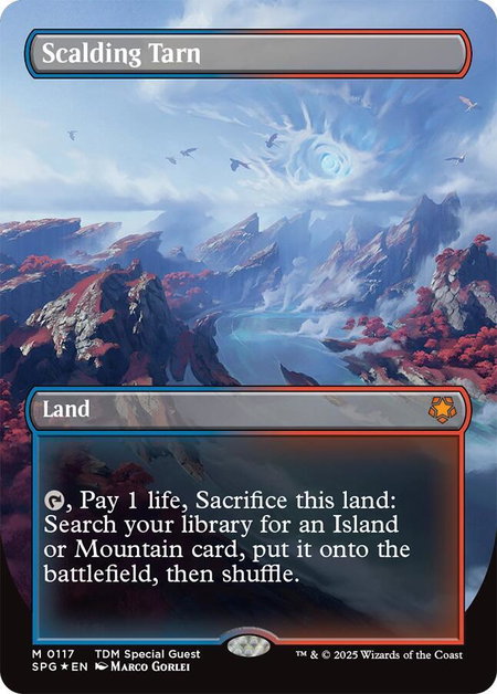 Scalding Tarn (Borderless) (Dragonscale Foil) - Special Guests Magic: The Gathering trading card