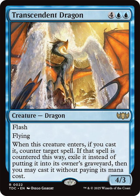 Transcendent Dragon - Commander: Tarkir: Dragonstorm Magic: The Gathering trading card
