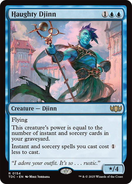 Haughty Djinn - Commander: Tarkir: Dragonstorm Magic: The Gathering trading card