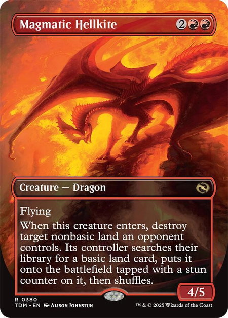 Magmatic Hellkite (Borderless) - Tarkir: Dragonstorm Magic: The Gathering trading card