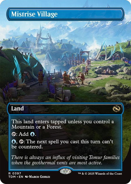 Mistrise Village (Borderless) - Tarkir: Dragonstorm Magic: The Gathering trading card