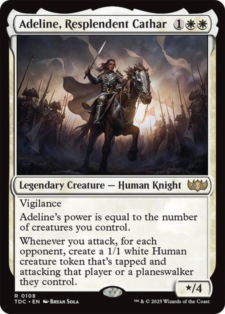 Adeline, Resplendent Cathar - Commander: Tarkir: Dragonstorm Magic: The Gathering trading card